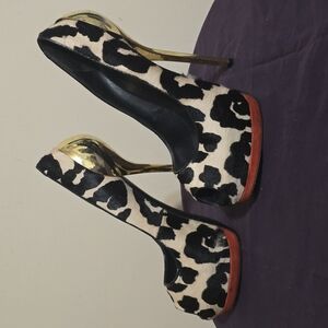 Black and White Animal Print Heels